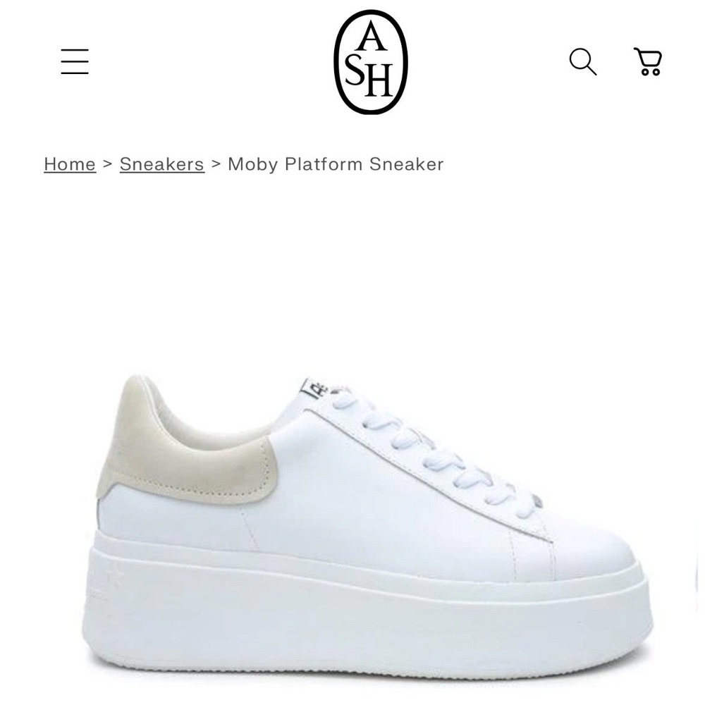 Ash Moby Platform Sneaker Women Size 40 White Leather Low Top Trainers NEW - Picture 4 of 16